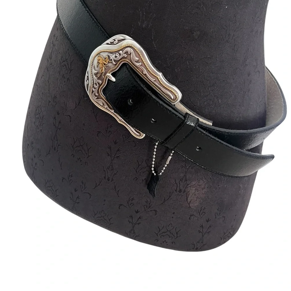 NWOT Black Leather Rodeo Belt Men’s 34 Medium